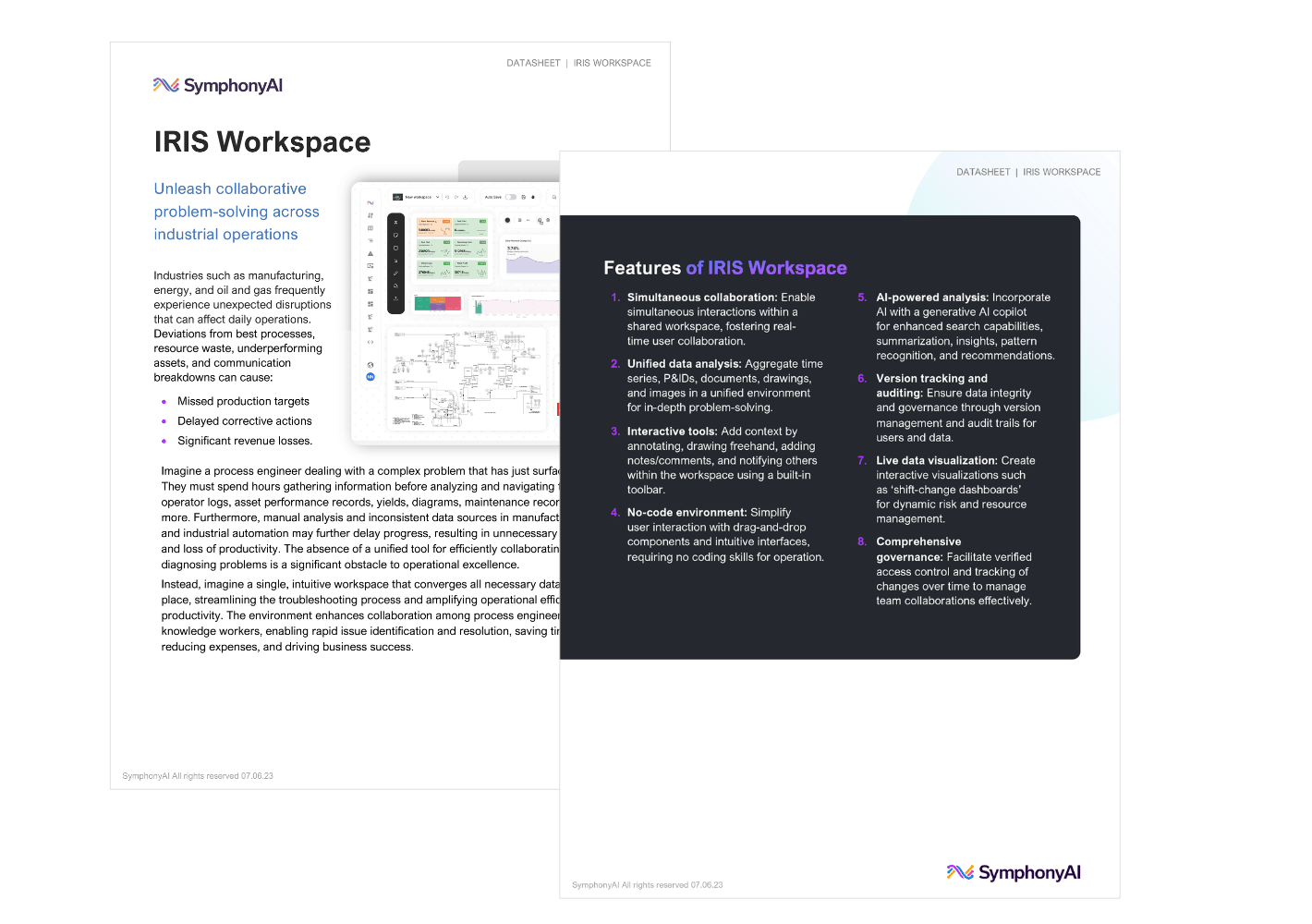 IRIS workspace datasheet preview