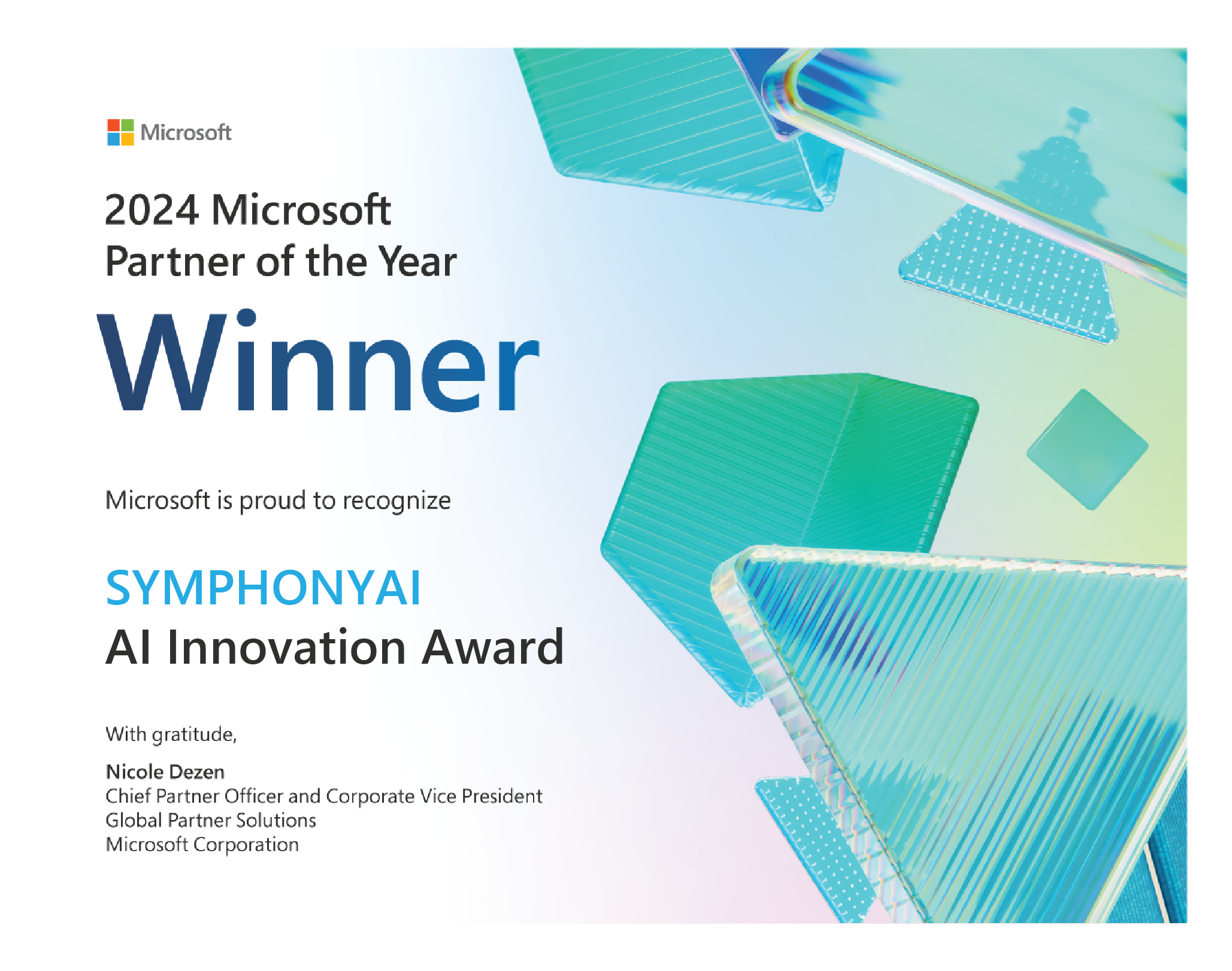 SymphonyAI Recognized as the Winner of 2024 Microsoft Business