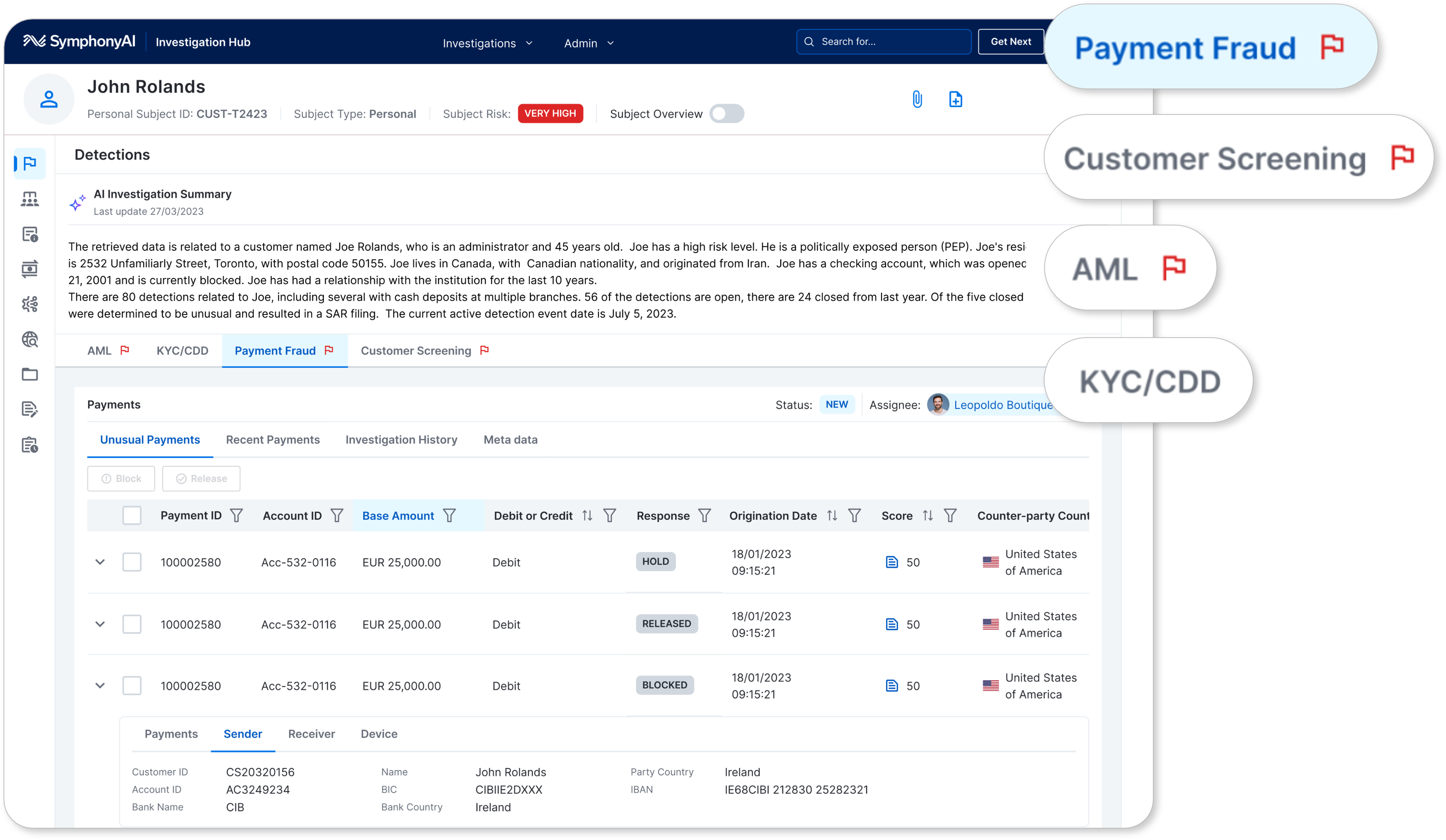 Integrate payment fraud with AI-powered case management