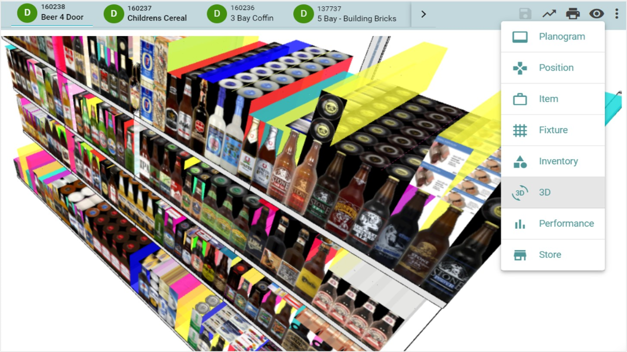 Shelf planning 3D representation