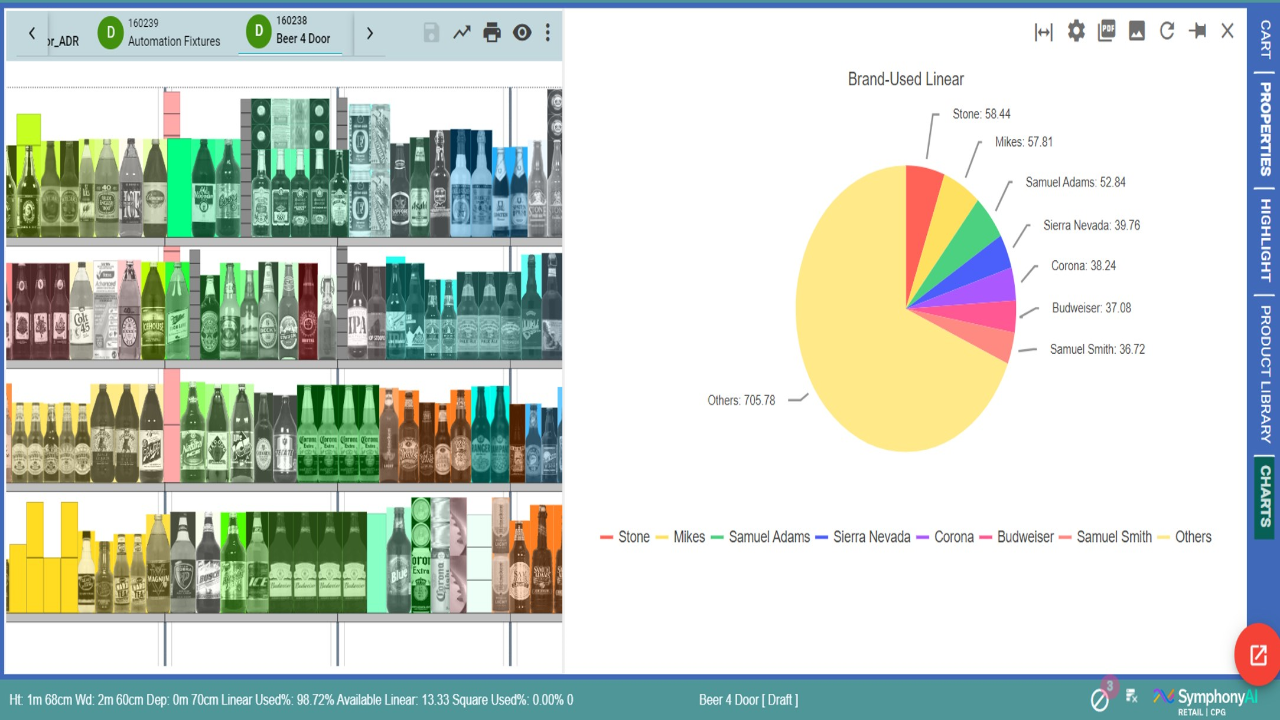 Shelf planning fixtures screenshot