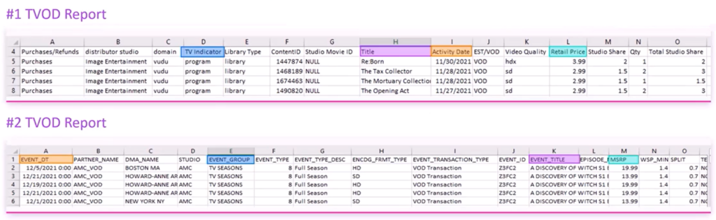 TVOD Report Examples